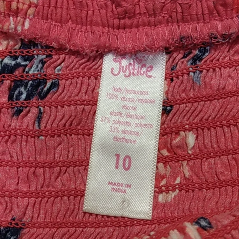 Justice Girl's Crop Top.  Floral Pattern. Size 10.